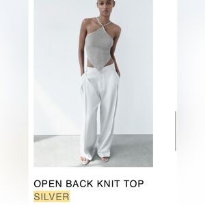 Zara Silver Women's Bandana Top Size Small New Never Worn